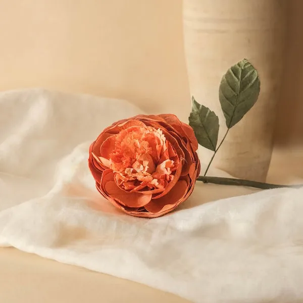 Flowrette Pivoine bouton fleur papier pêche x1