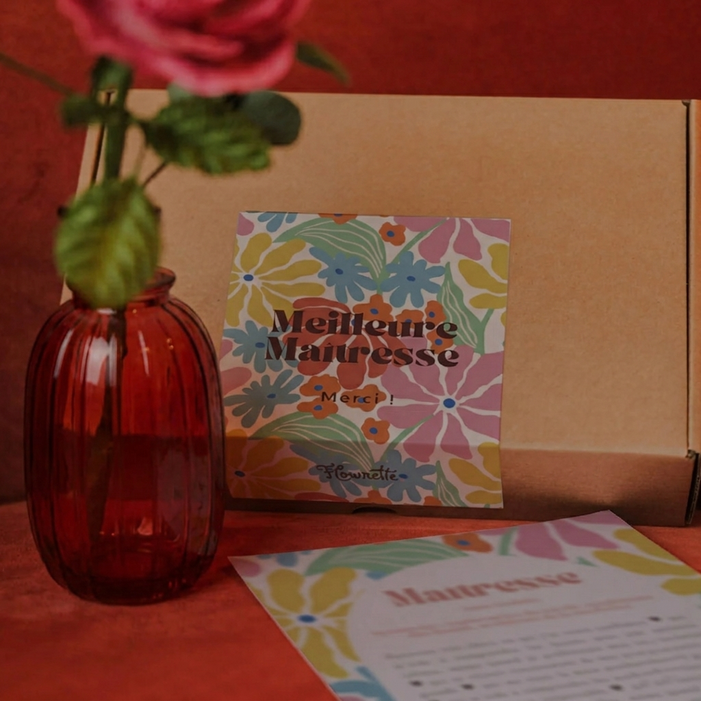 Flowrette coffret Meilleure Maîtresse rose papier vase