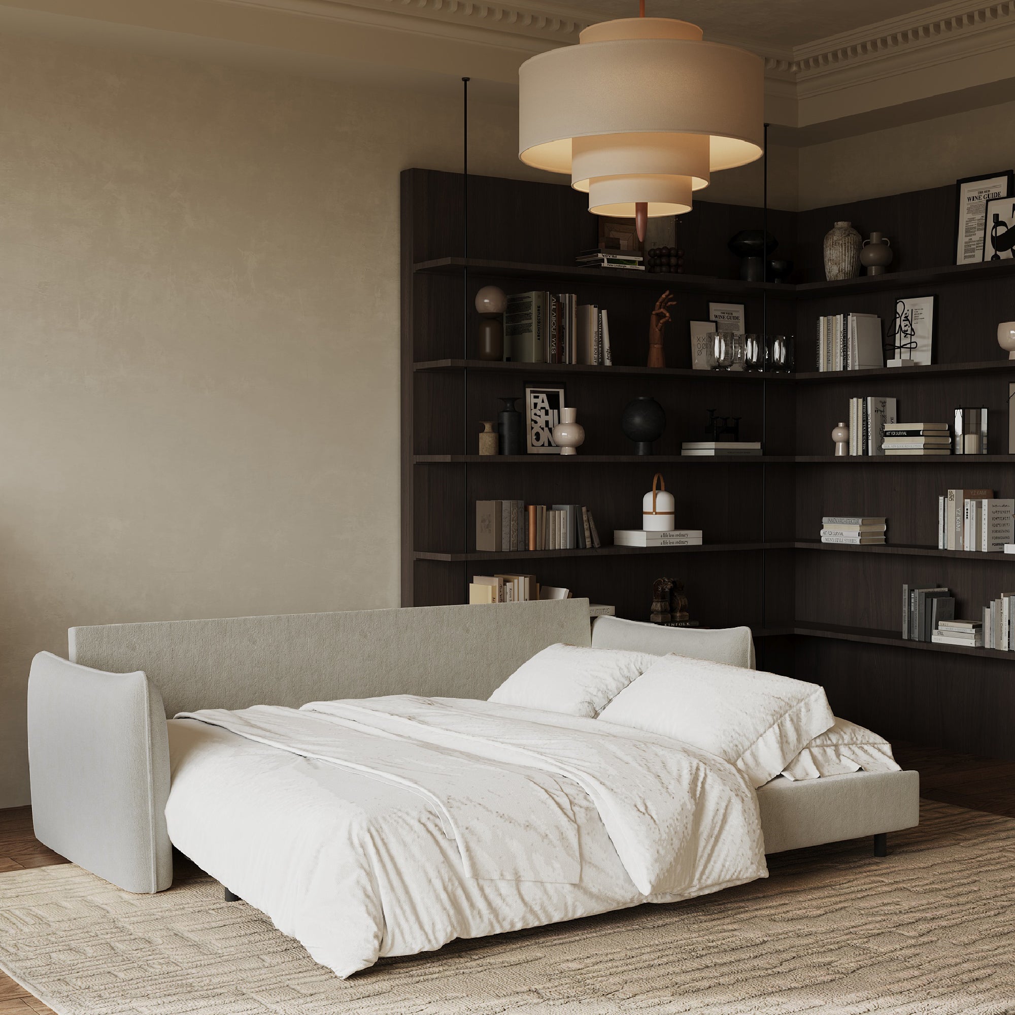 Sia Plume canapé convertible crème couchage ressorts