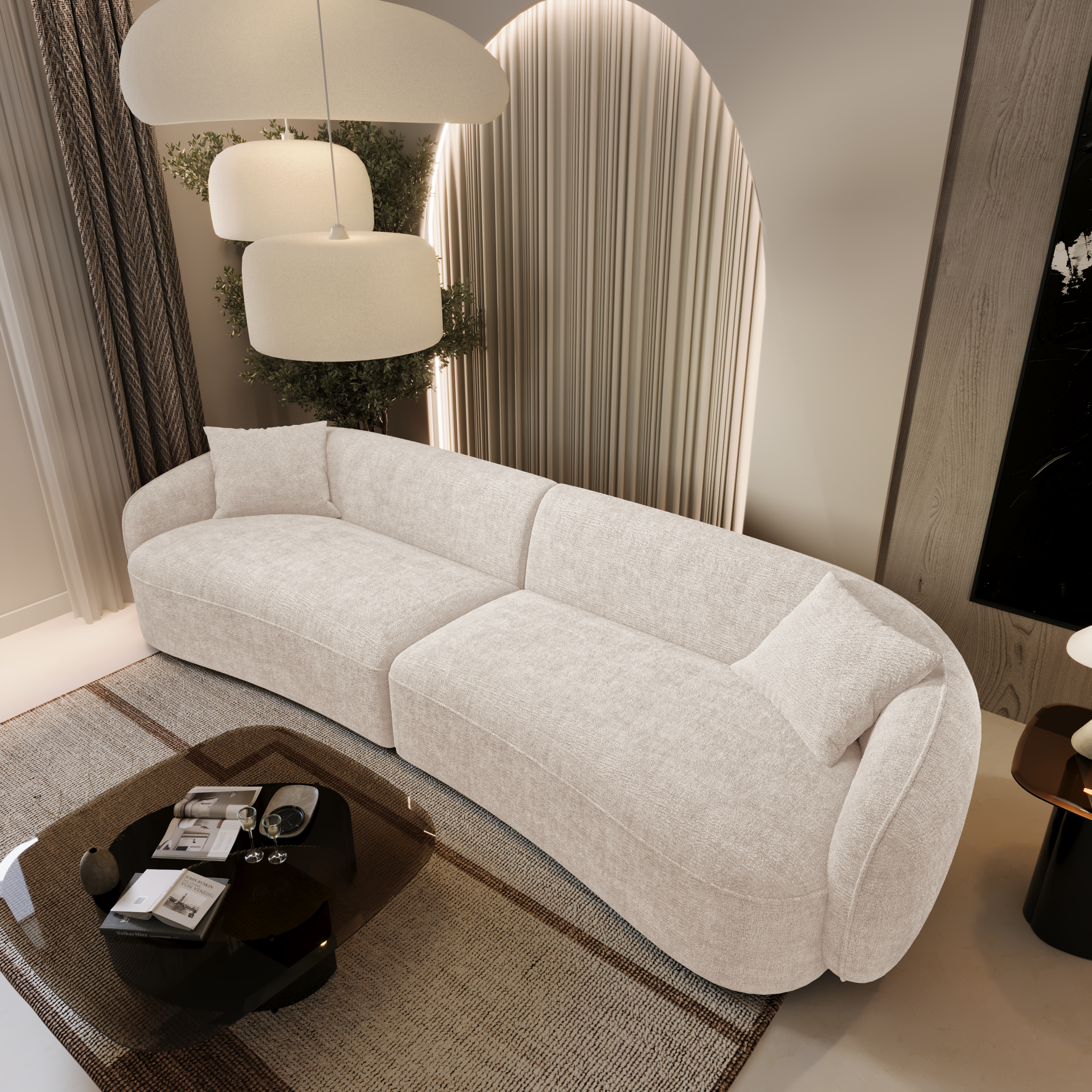 Sia Home Canapé Céline canapé 4 places crème