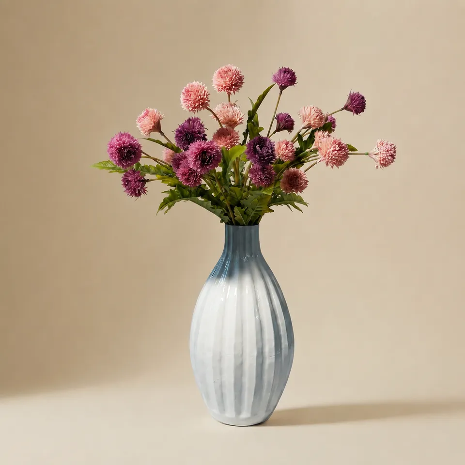 Sia Home Bouquet Chrysanthèmes artificiel rose violet 62 cm