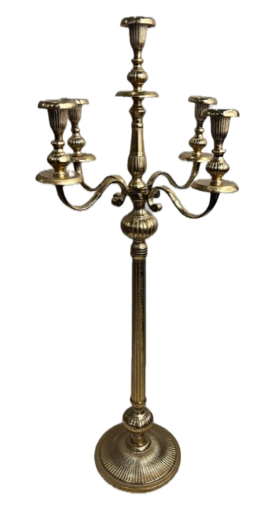 Feuillazur Rungis chandelier 5 bougies doré 45x45x86cm