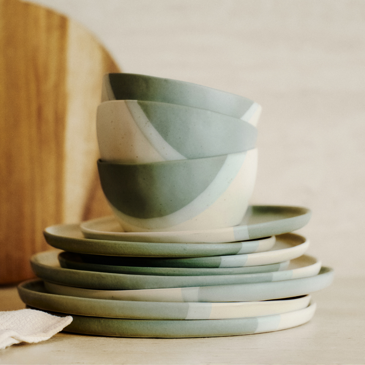 Sia Home Arts de la table Matty service 4 bols 16 cm vert