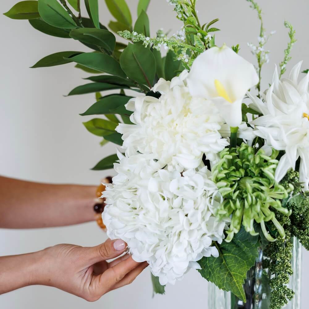 Flowrette Seraphina bouquet fleurs artificielles blanc
