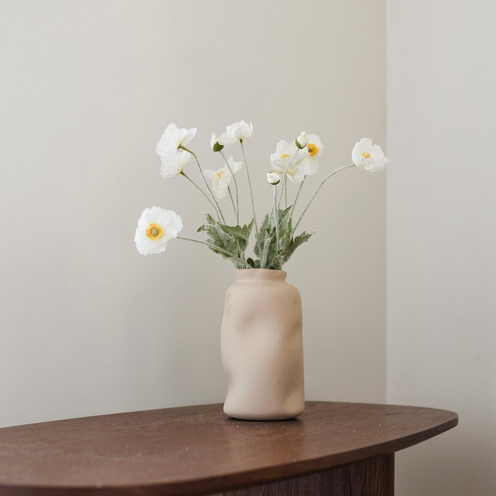 Flowrette pavot fleur artificielle blanche x1 Real Touch