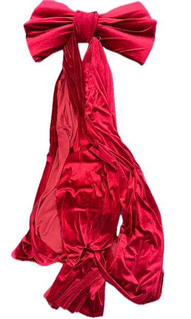 Feuillazur Rungis Noeud velours rouge XXL 80x230cm Noël