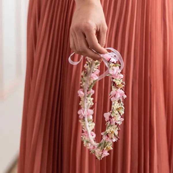 Flowrette Ombeline couronne fleurs séchées mariage