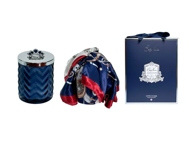 Côte Noire Herringbone HCS05 bougie parfumée Versailles bleu 600g