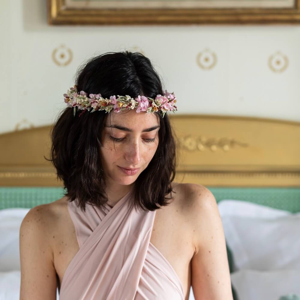 Flowrette Ombeline couronne fleurs tête mariage
