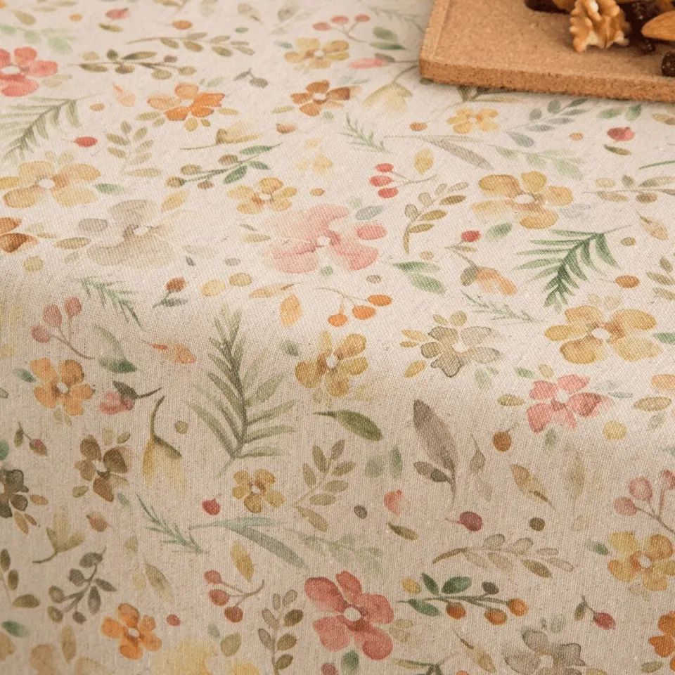 Flowrette Paloma nappe fleurie coton 140x100 hydrofuge
