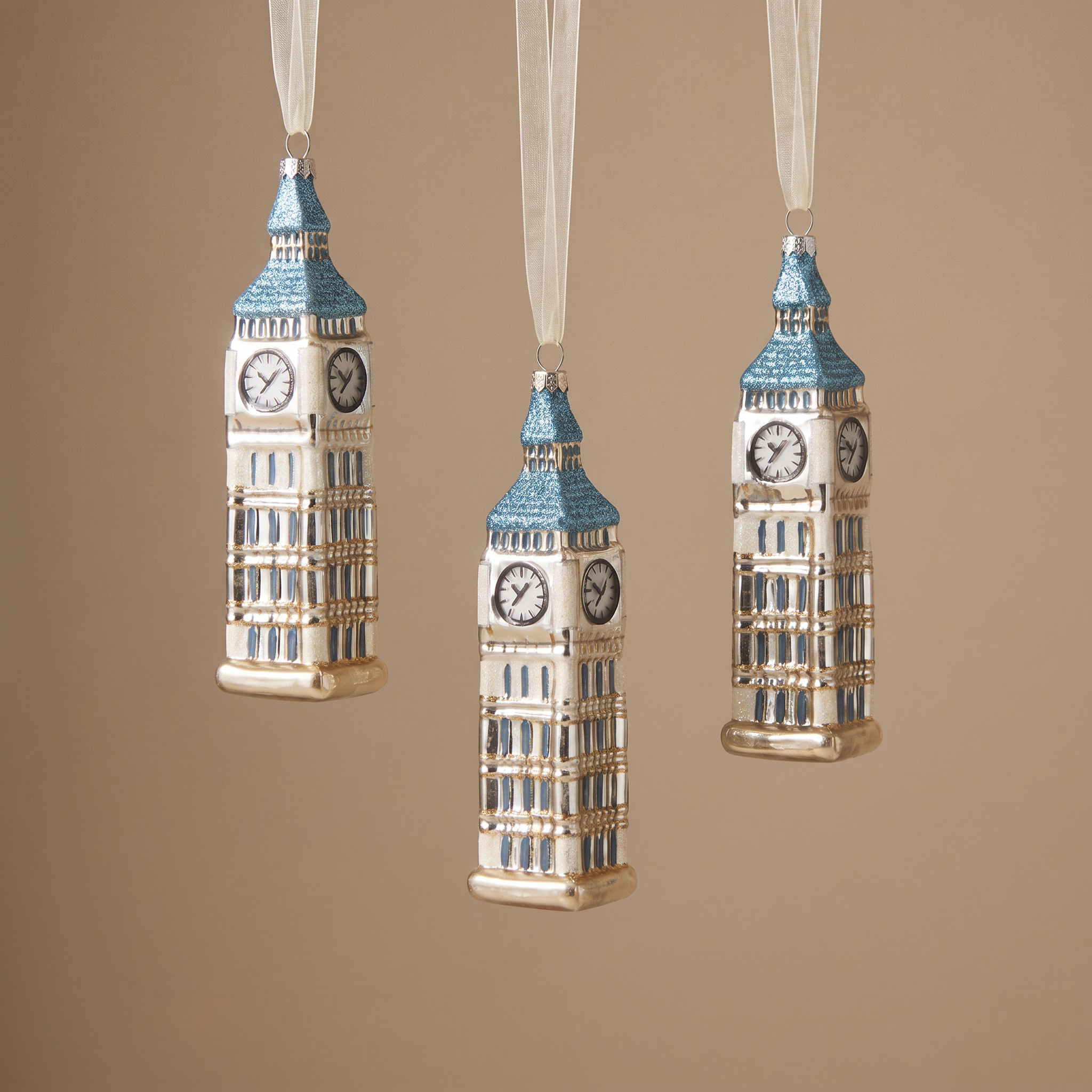 Sia Home Pop Big Ben suspension Noël gris verre 12 cm