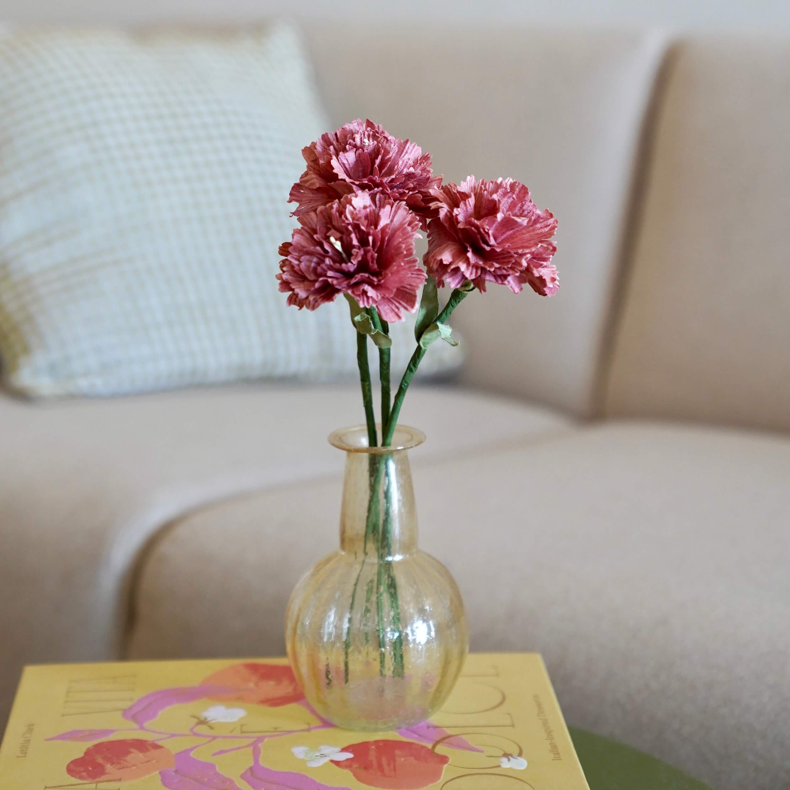 Flowrette Oeillet fleur papier terracotta x1 romantique