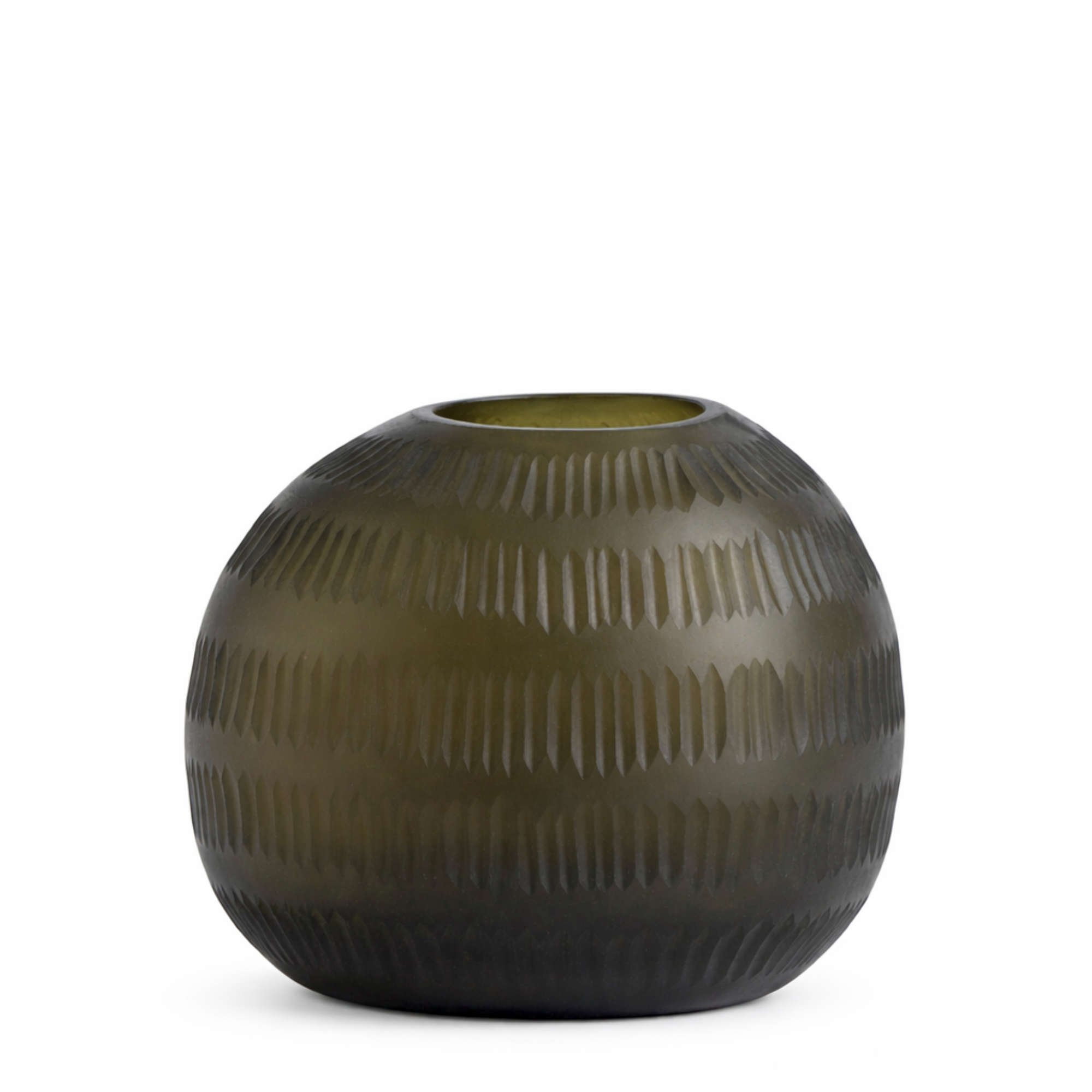 Sia Home Verdalys vase verre soufflé vert 18 cm stries relief