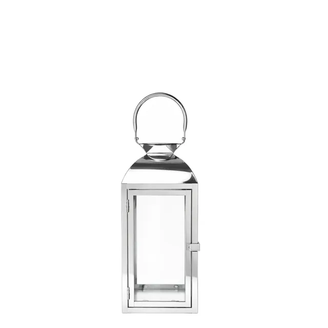 Sia Home Lanternes Ava 35 cm lanterne argenté acier et verre
