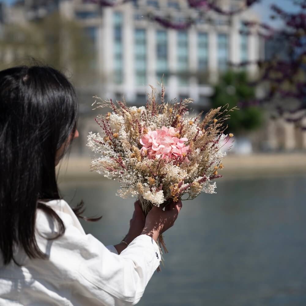 Flowrette Eloi bouquet fleurs séchées rose taille M