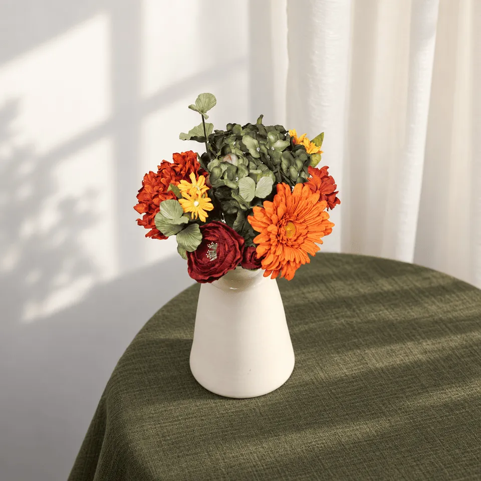 Flowrette Bouquet fleurs en papier d'automne dahlia bordeaux