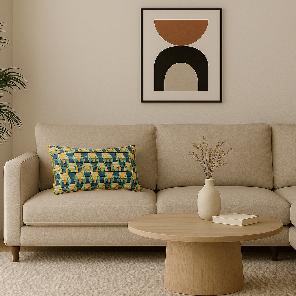 Sia Home Casuarina housse de coussin jaune 30x50 cm coton