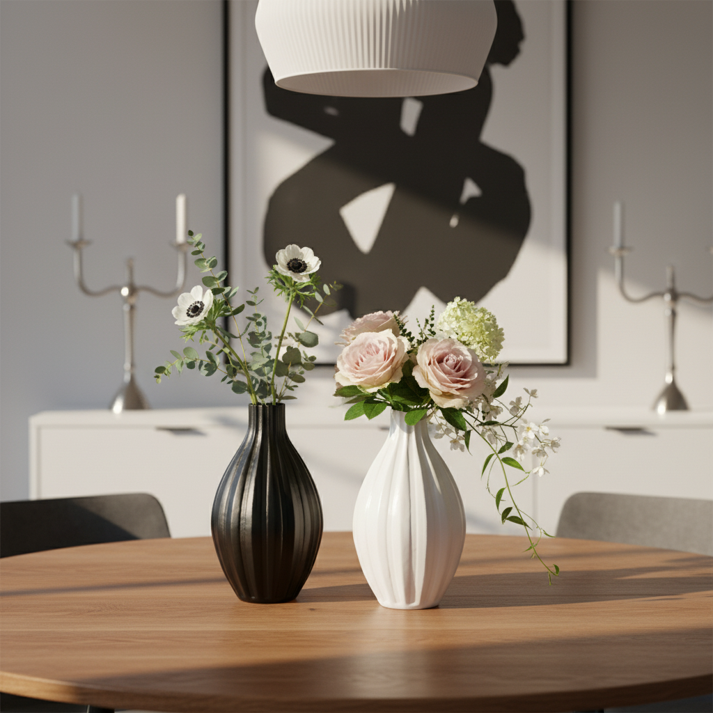 Sia Home Vase Savan vase métal noir 37 cm 21 cm