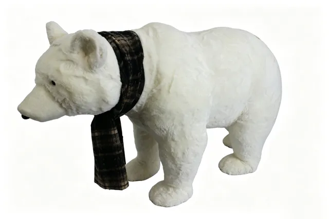 Feuillazur Rungis Ours blanc 4 pattes figurine Noël 99x37x60 cm