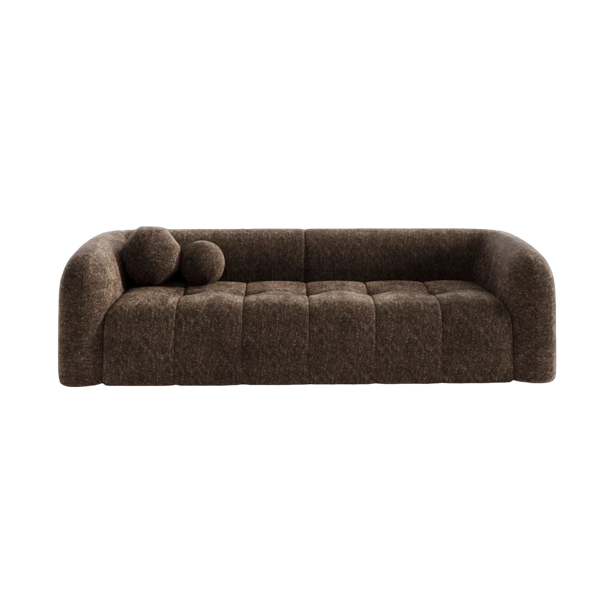 Sia Home Haussmann canapé 3 places droit brun expresso coussins boules