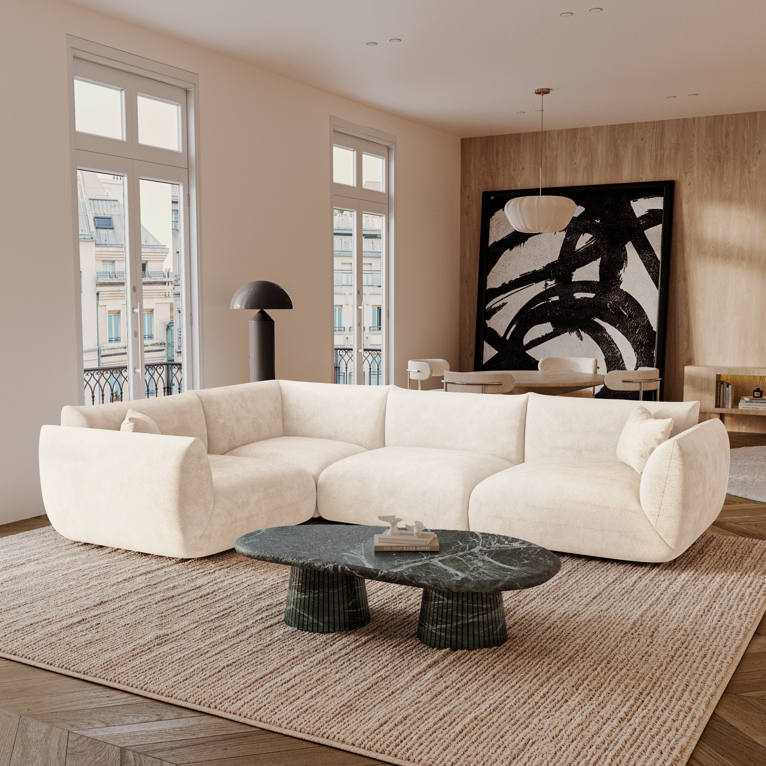 Sia Home Nooma canapé d'angle droit 5-6 places modulable