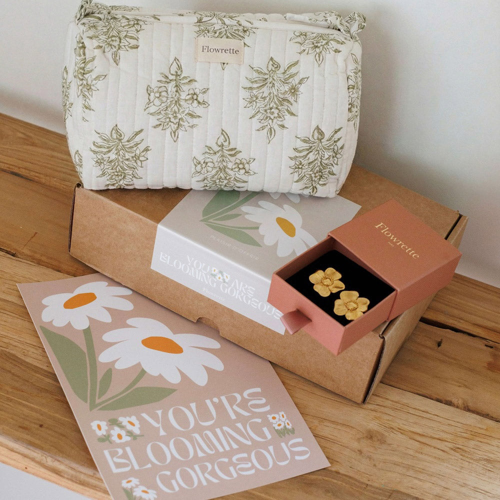 Flowrette Blooming Gorgeous coffret cadeau blanc trousse + bijou