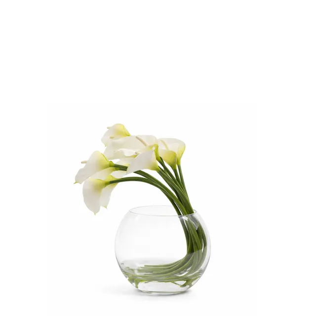 Sia Eva Composition Arums Blanc Vase Illusion d'Eau 45 cm