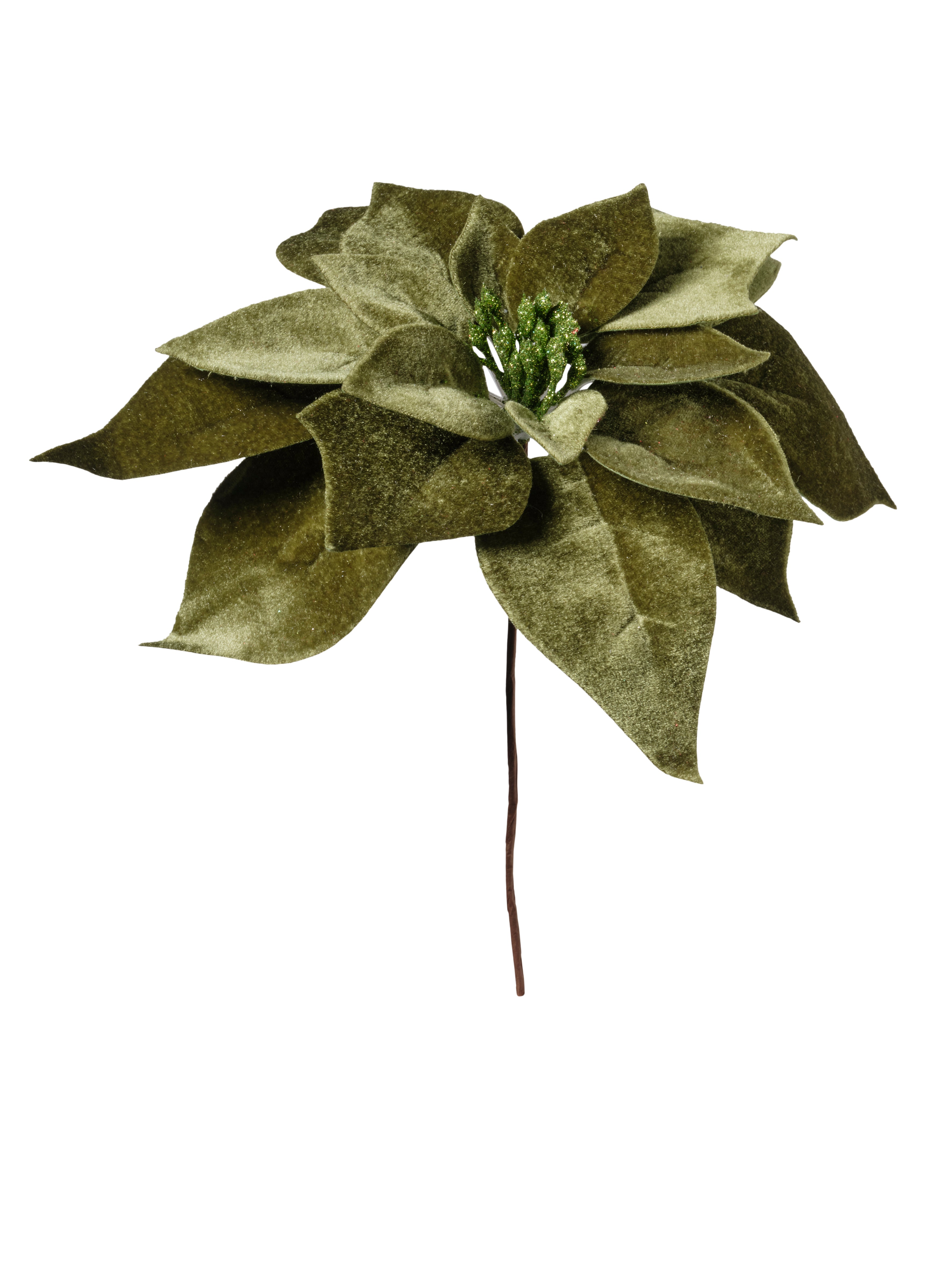 Feuillazur Rungis Saison Tige poinsettia fleur bordeaux 67cm