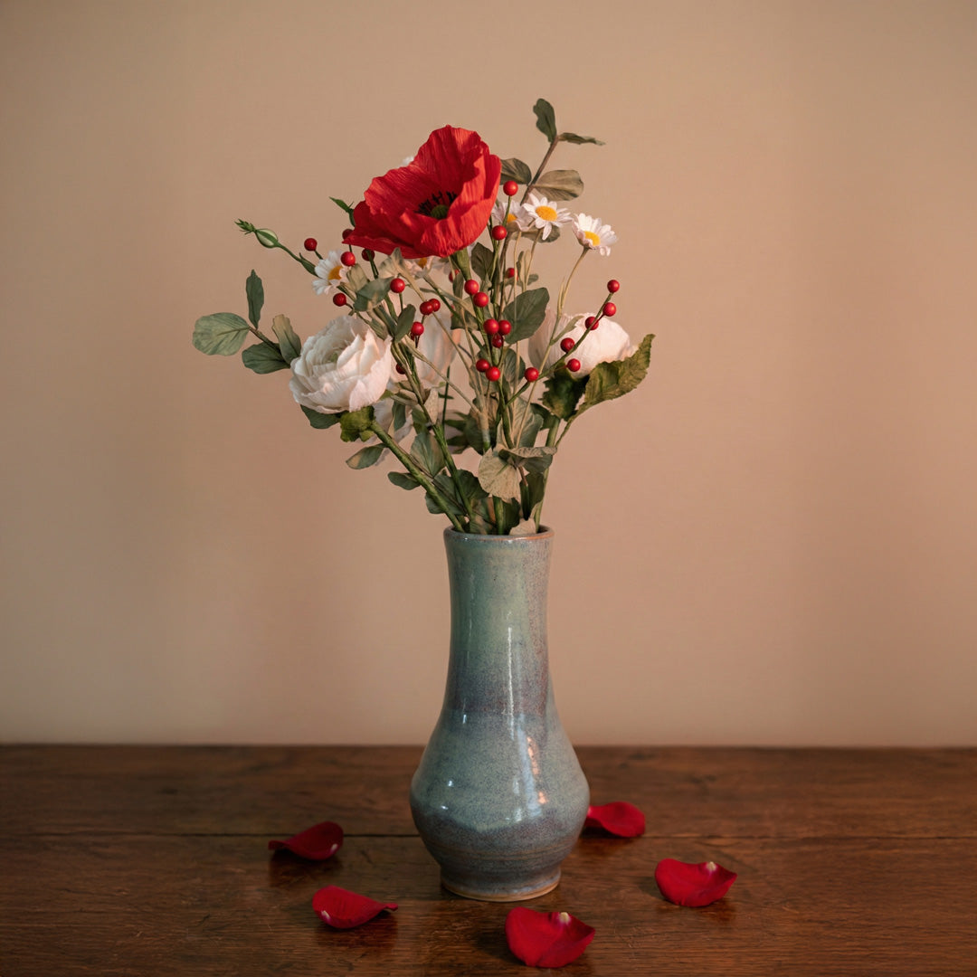 Flowrette Fleurs en papier Bouquet Aznavour rouge blanc