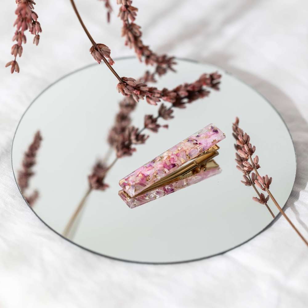 Flowrette Barrette fleurie barrette cheveux résine ivoire