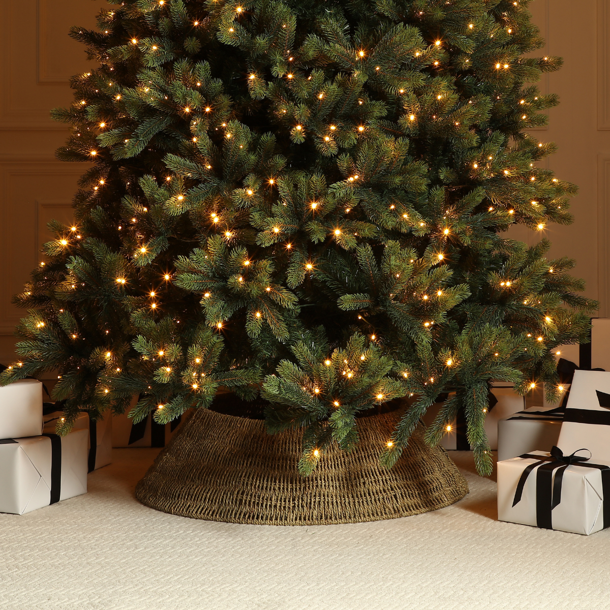 Sia Home Cache-Pied Sapin 90 cm Fibre Marron