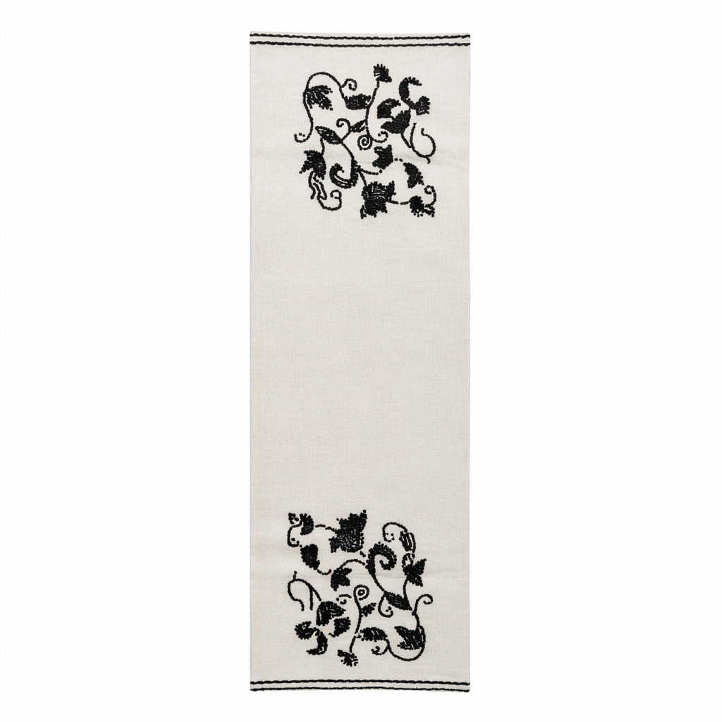 Sia Home Viva chemin de table beige 140x40 fleurs brodées