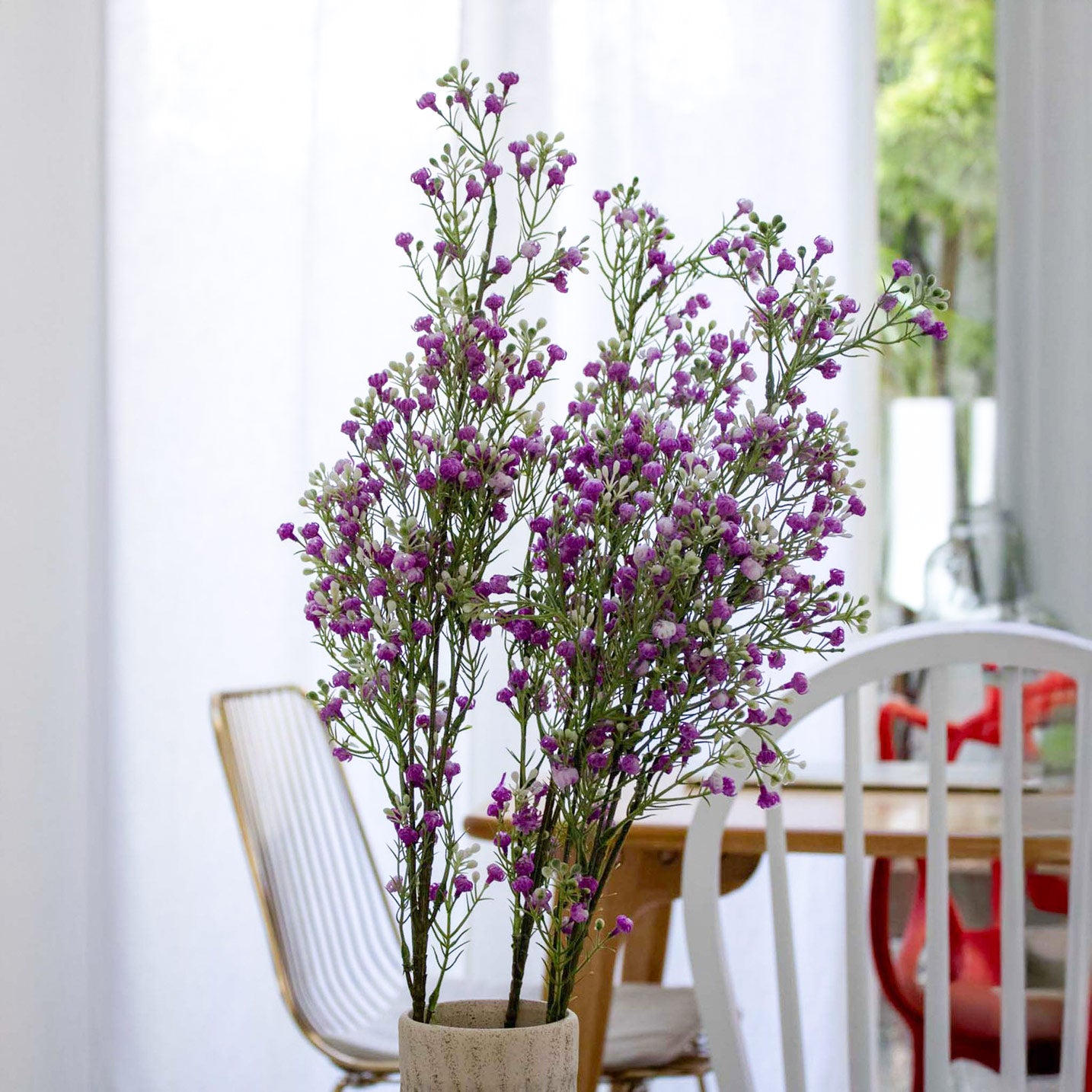 Flowrette Gypsophile mauve fleur artificielle x1 real touch