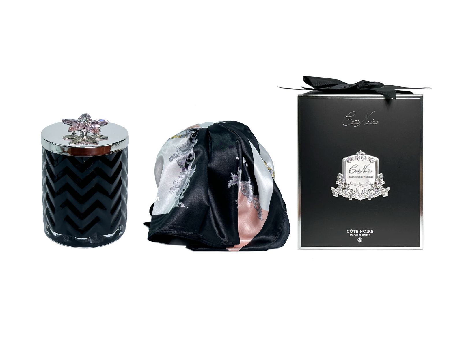 Côte Noire Herringbone HCS02 bougie parfumée champagne rose 600 g