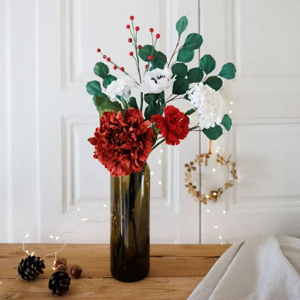 Flowrette Eve bouquet papier Noël rouge blanc