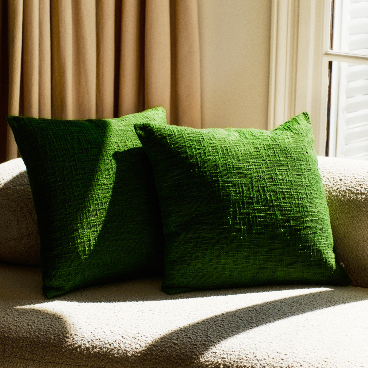 Sia Home Odeon Housse de coussin verte 50x50 cm coton