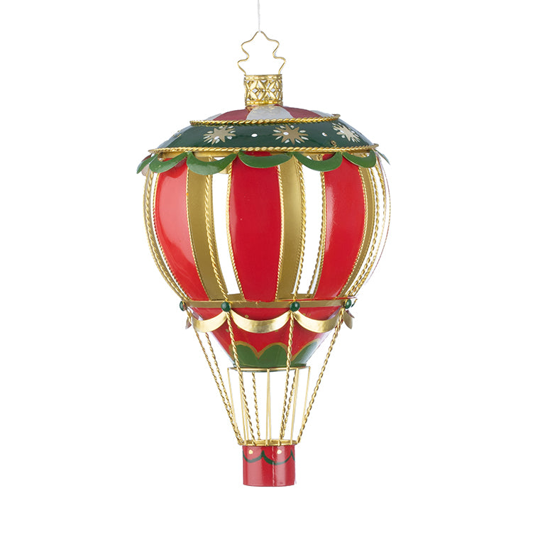 Feuillazur Rungis Montgolfière décoration Noël rouge vert 33x60cm