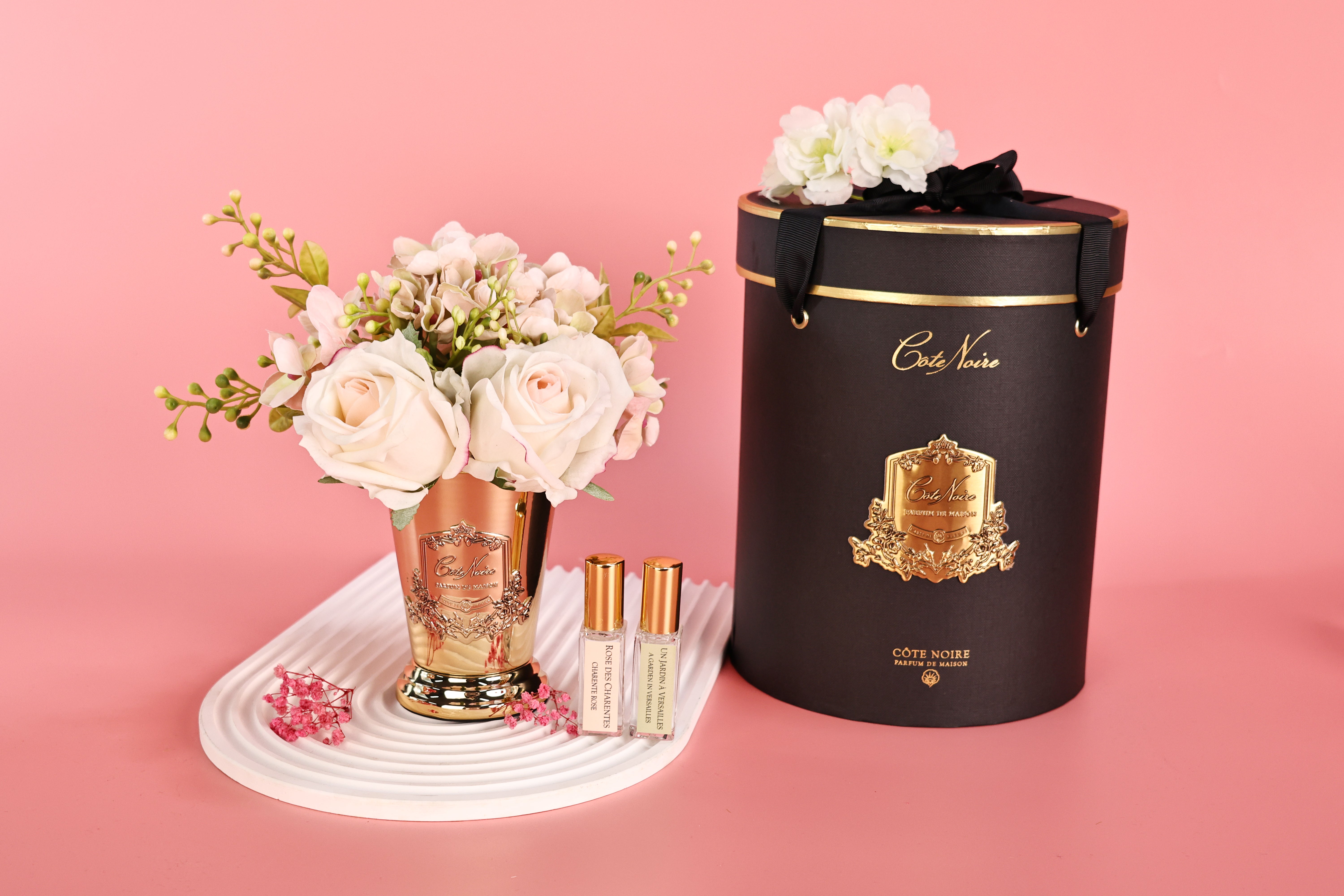 Côte Noire Summer SPG02 posy blush vase or