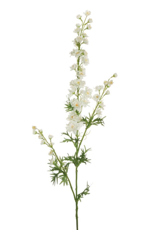 Feuillazur Branche delphinium fleur artificielle blanc 86 cm