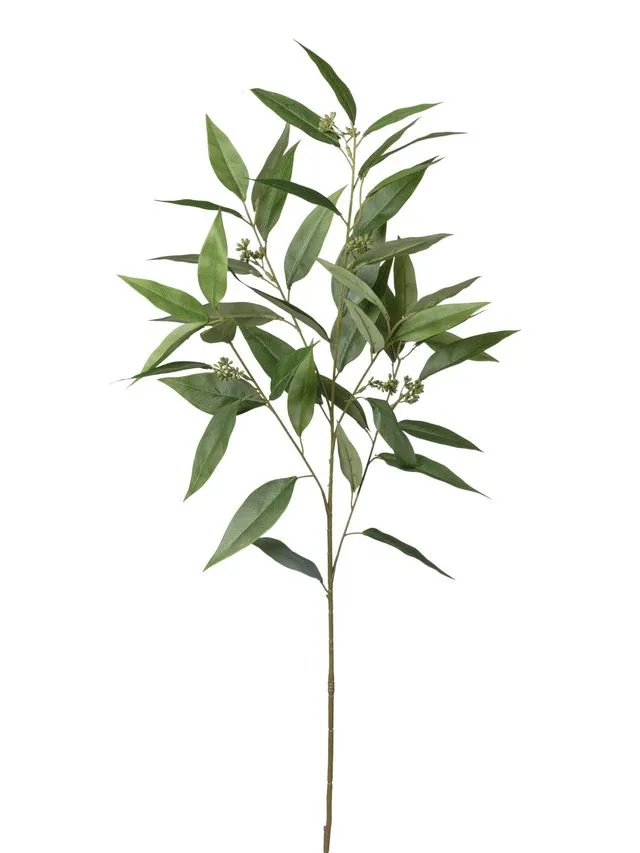 Feuillazur Rungis eucalyptus branche artificielle vert blanc 105cm