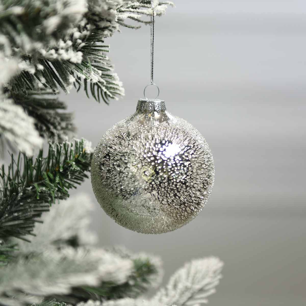 Sia Home Boules de Noël mercurisées argenté coffret 4