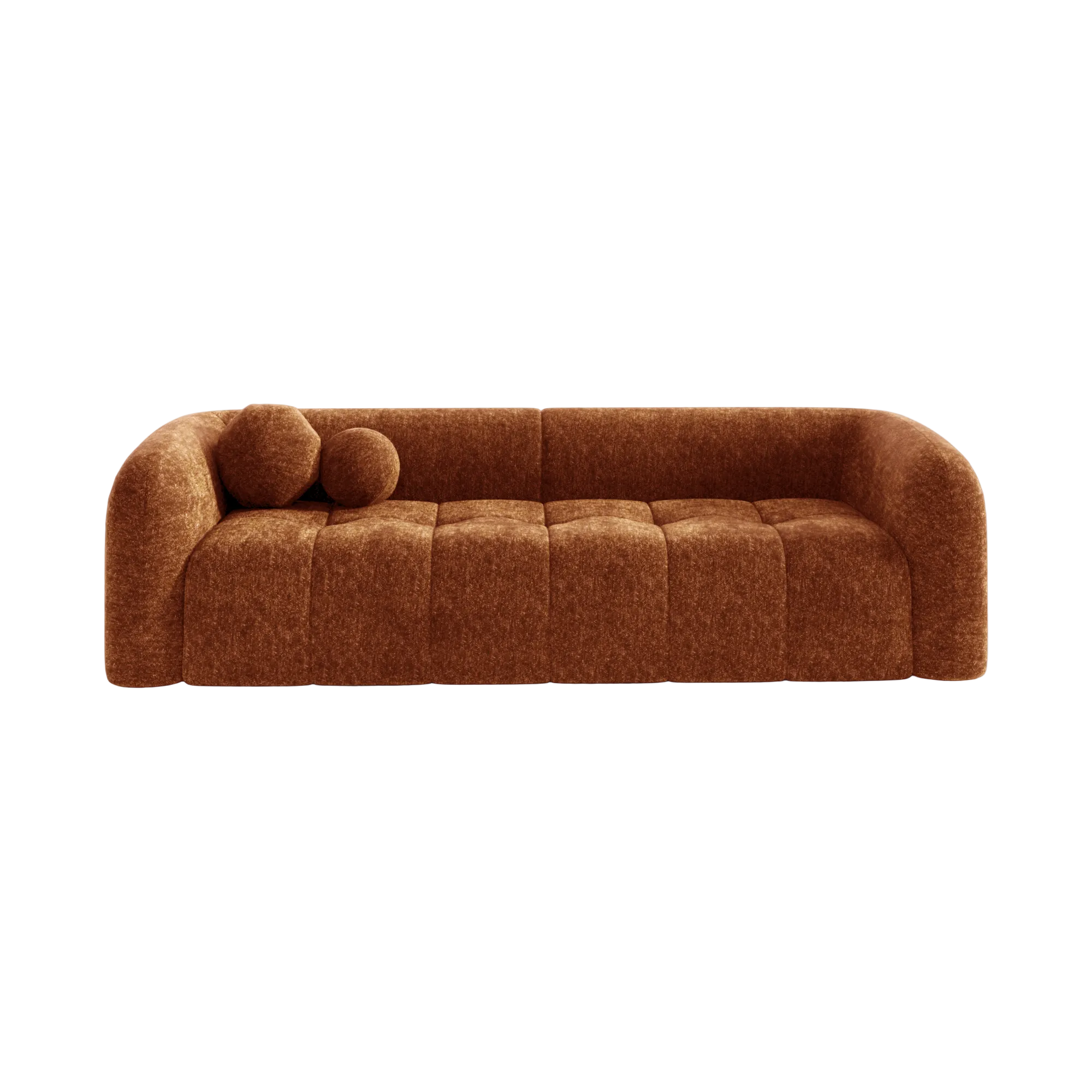 Sia Home Haussmann canapé 3 places droit brun expresso coussins boules