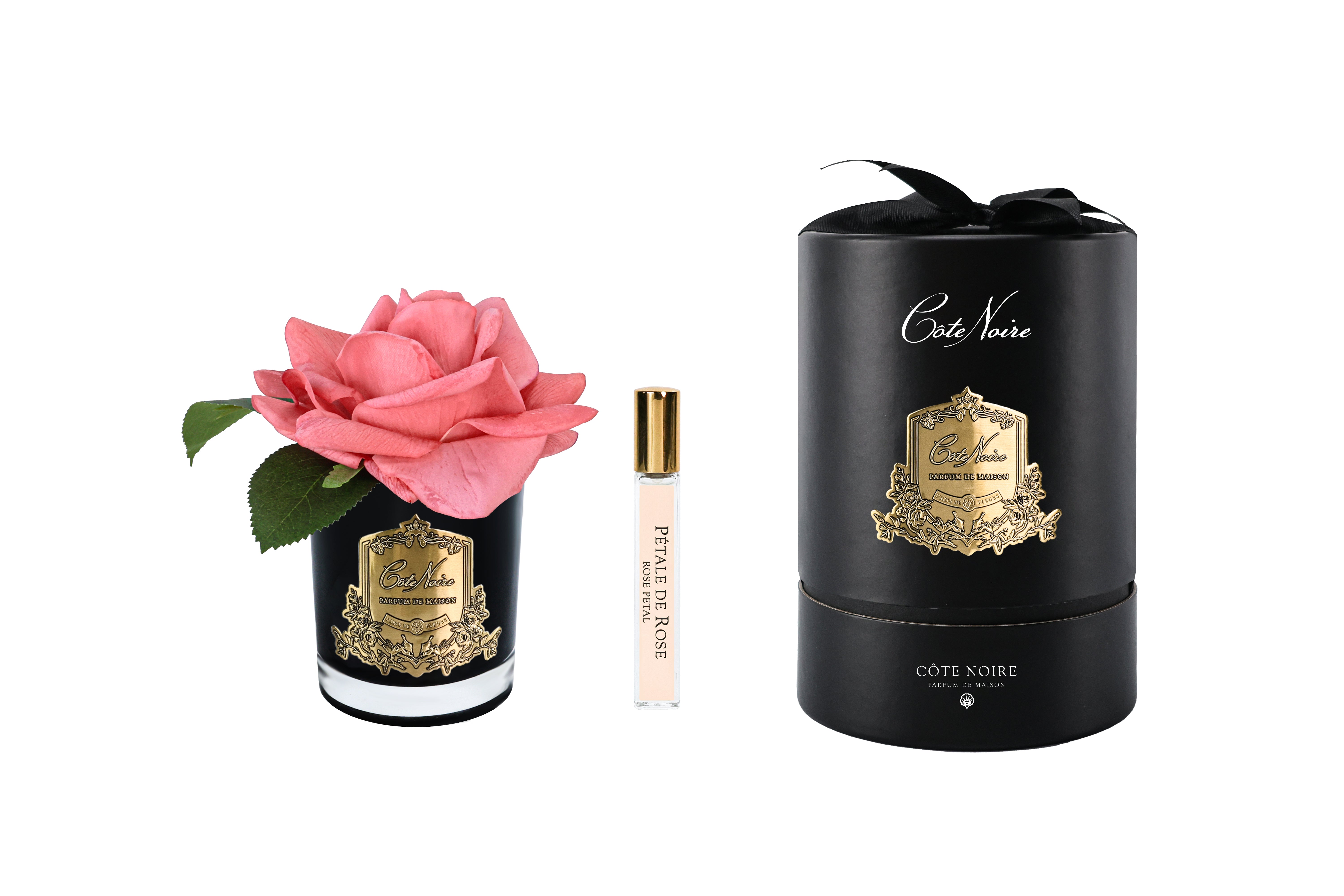 Côte Noire RMRB05 fleurs parfumées rose pêche vase noir