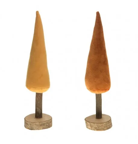 Feuillazur Rungis sapin velours déco ambre 7x29 cm