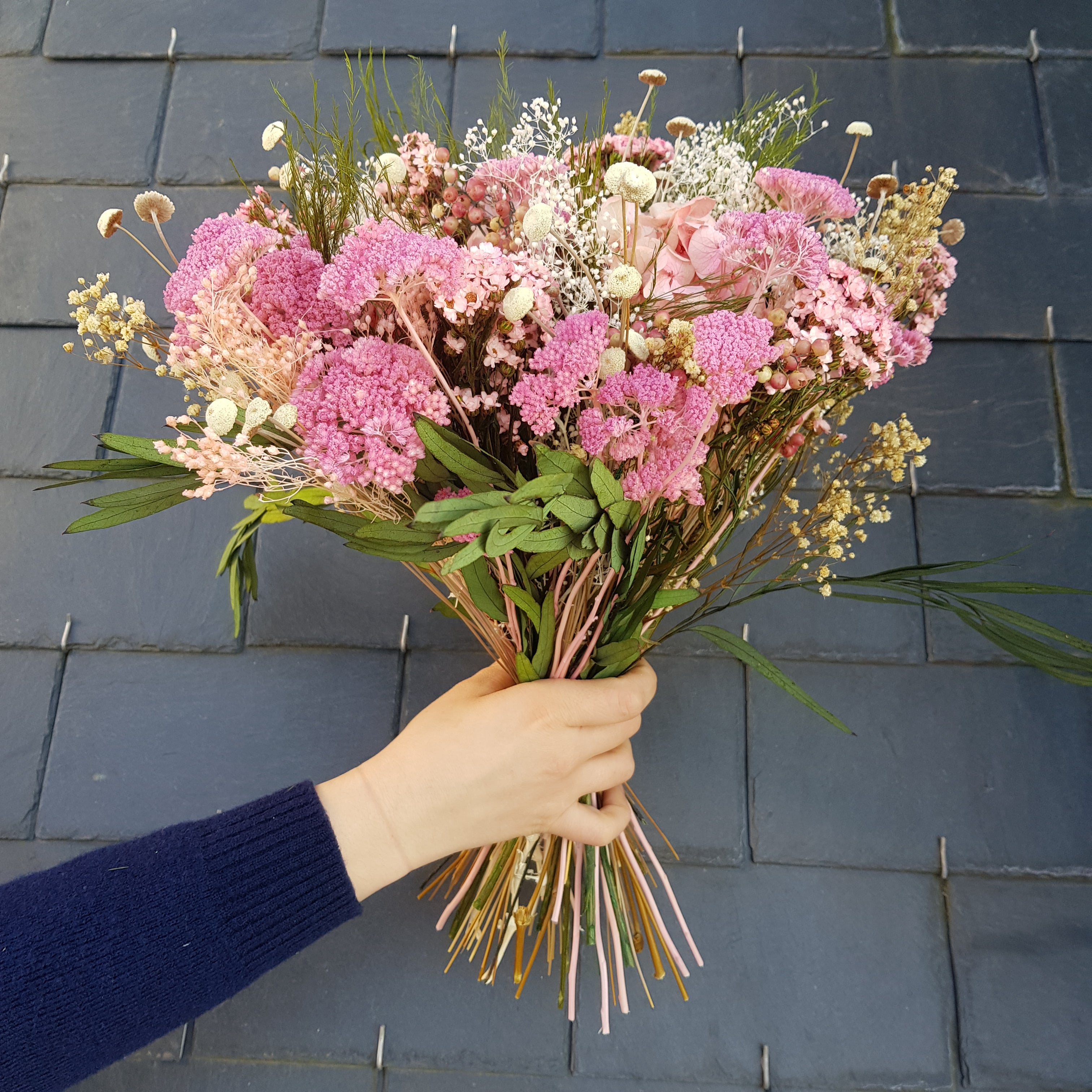 Ateliers Ouchamp Place Jussieu bouquet stabilisé rose taille M 40 cm