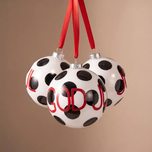 Sia Home God Jul boule de Noël verre rouge 8 cm