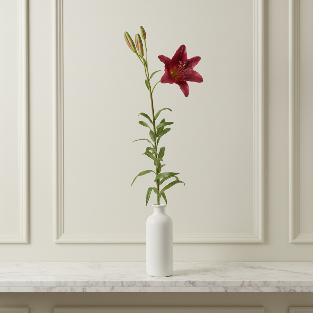 Sia Home Lily Rubrum Elsa fleur artificielle rouge 98 cm