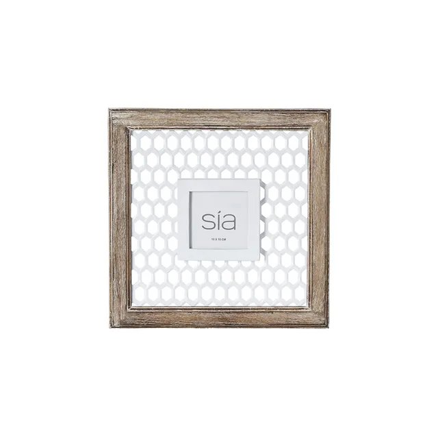 Sia Home Homy cadre photo blanc bois 10x10 cm