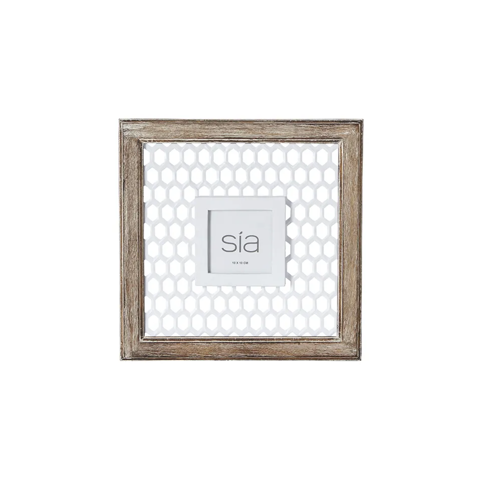 Sia Home Homy cadre photo blanc bois 10x10 cm