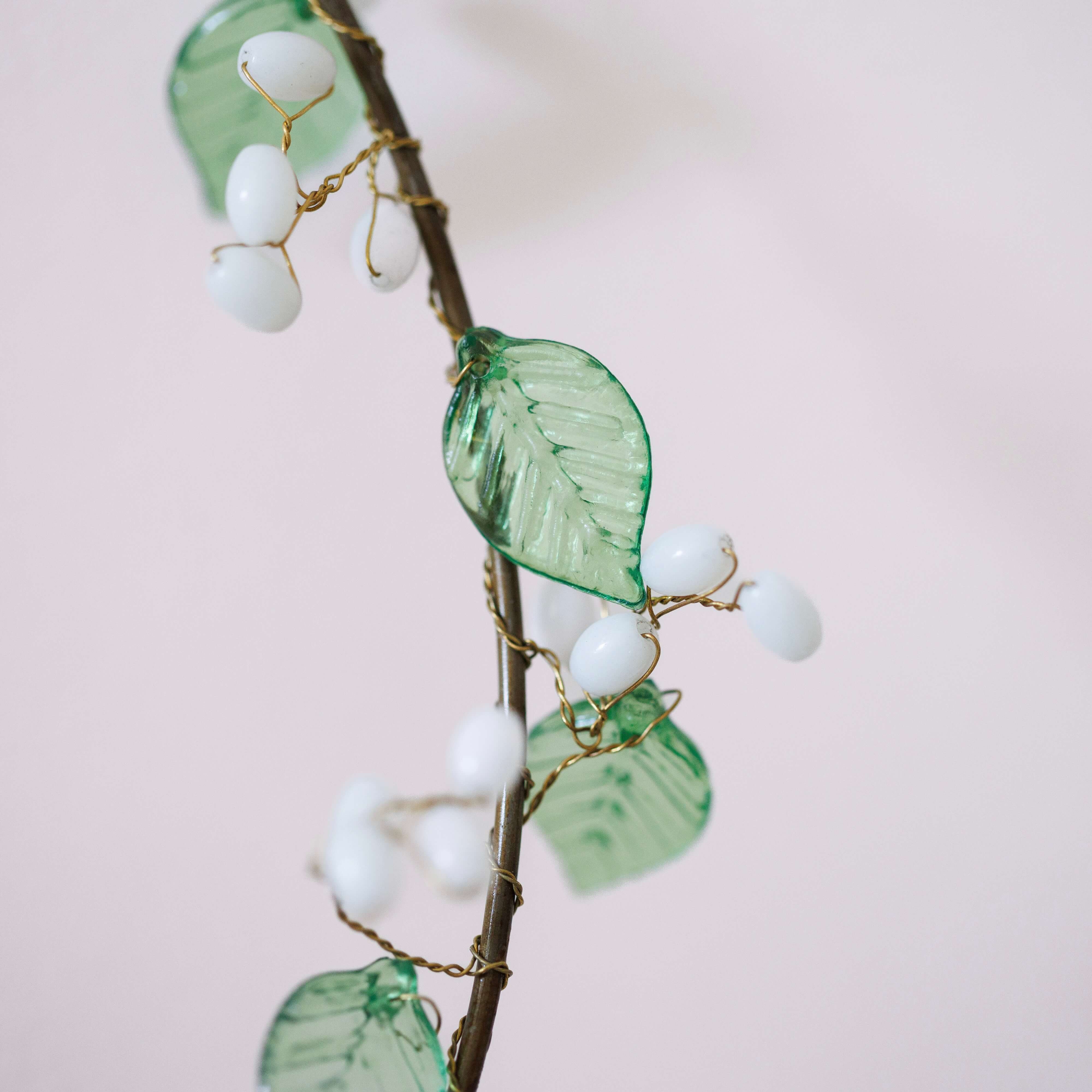 Flowrette Décoration Couronne Anaya perles verre laiton verte